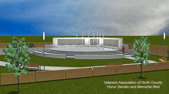 illustration of honor garden memorial wall